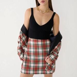 NWT J. Crew 18 Natasha Skirt In Snowy Stewart Tartan Plaid BM885 Holiday